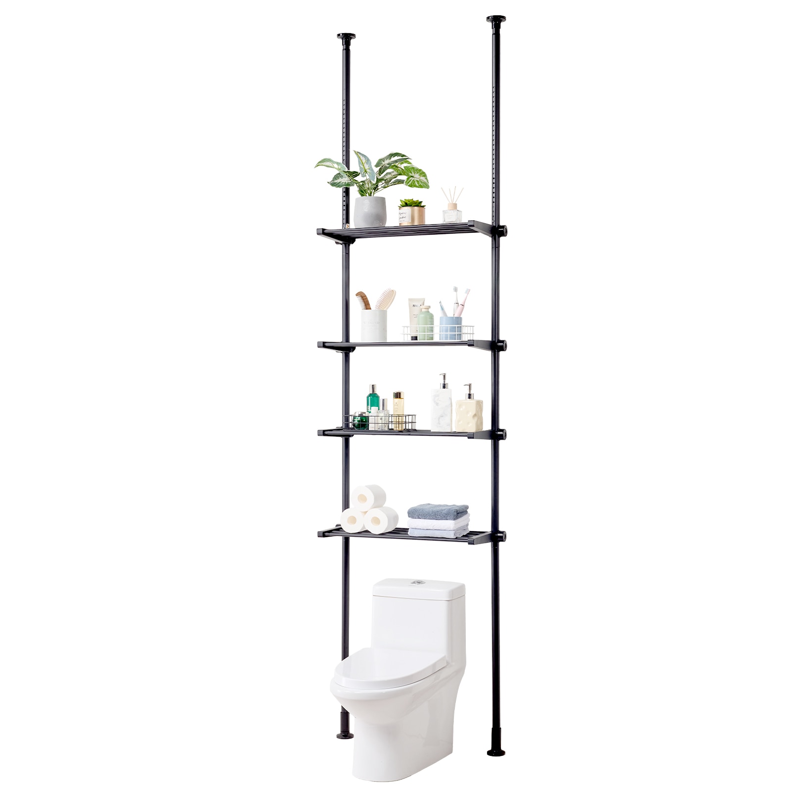 Over The Toilet Storage 4-Tier Bathroom Shelf Rack Space Saver Organizer_voghion.com